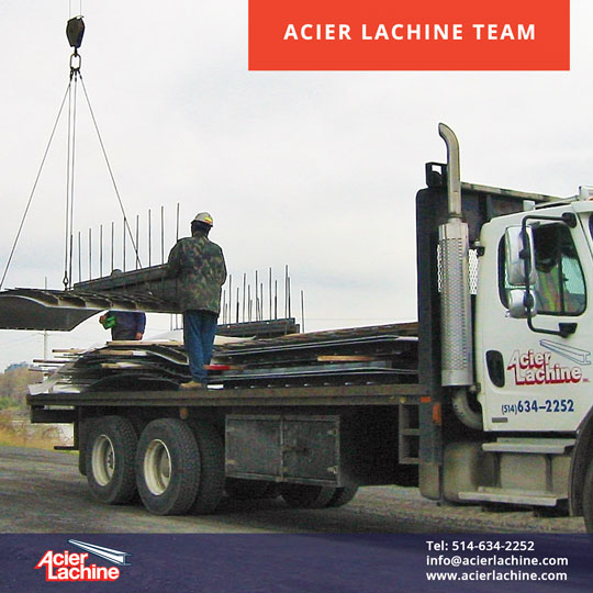 Acier Lachine Team Staff unloading Acier Lachine Montreal QC