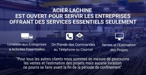 Acier Lachine open for Essentials FR