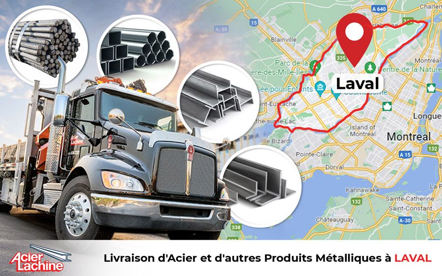 Livraison Produits Metalliques a Laval par Acier Lachine