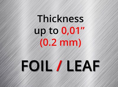 Thickness of the Foil