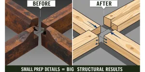 Before and After diagram Poor Joint Preparation