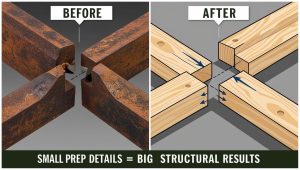 Before and After diagram Poor Joint Preparation