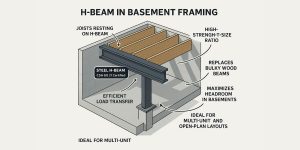 H Beam in basement framing